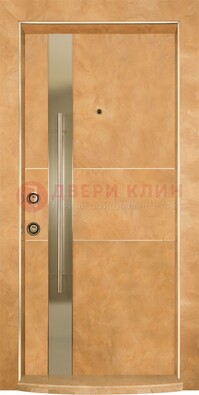 Коричневая входная дверь c МДФ панелью ЧД-20 в частный дом в Омске