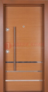 Коричневая входная дверь c МДФ панелью ЧД-31 в частный дом в Омске