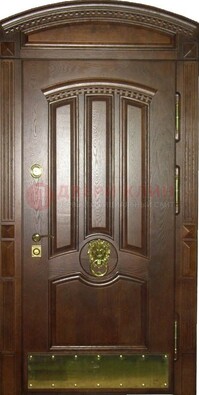 Хорошая стальная арочная дверь с декоративным элементом ДА-23 в Омске