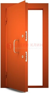 Оранжевая стальная бронированная дверь с нитроэмалью ДБ-2 в Омске