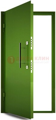 Зеленая металлическая бронированная дверь ДБ-8 в Омске