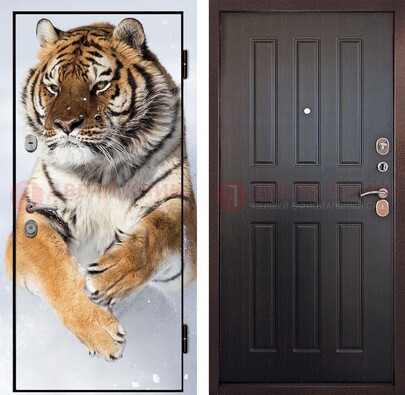 Металлическая дверь с фотопечатью тигра ДФ-1 в Омске