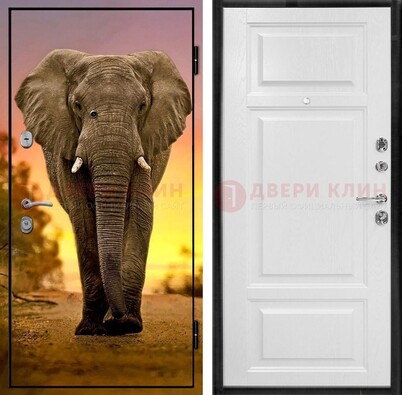 Металлическая дверь с фотопечатью слона ДФ-30 в Омске
