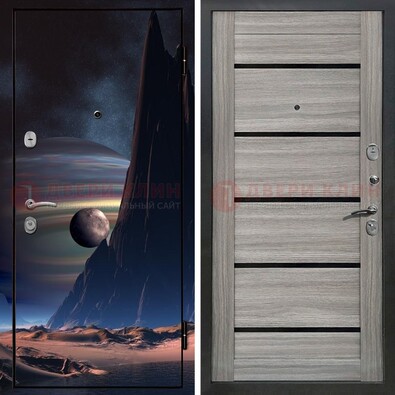 Стальная дверь с фотопечатью космоса ДФ-49 в Омске