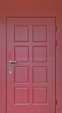 Красная стальная дверь с верхней фрамугой ДФГ-13 в Омске