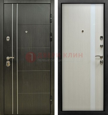 Морозостойкая темная металлическая дверь с МДФ ДМ-164 в Омске