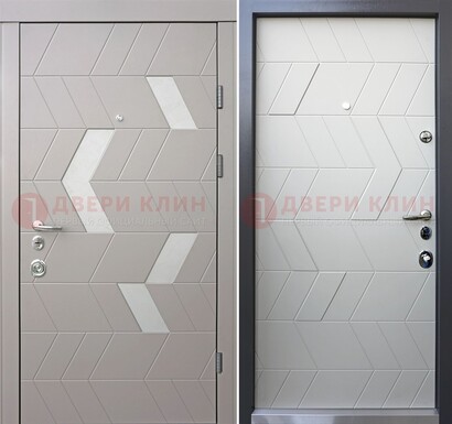 Темная металлическая дверь со светлой МДФ внутри ДМ-203 в Омске