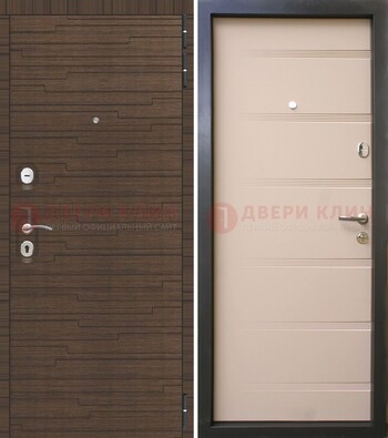 Коричневая  железная дверь c фрезерованной МДФ ДМ-248 в Омске
