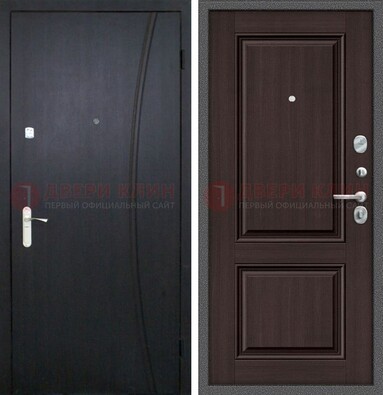 Темная стальная дверь с МДФ панелями ДМ-362 в Омске