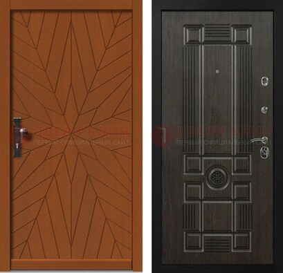 Железная дверь МДФ с узором в квартиру ДМ-428 в Мурино
