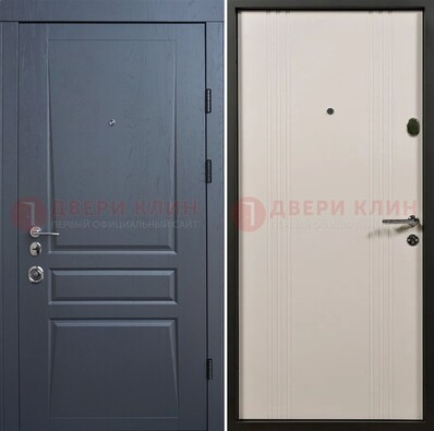 Темно-серая стальная дверь с МДФ хайтек ДМ-481 в Ставрополе
