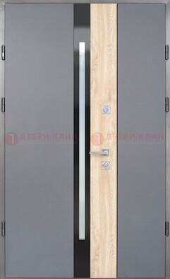 Полуторная металлическая дверь с МДФ ДМ-503 в Омске