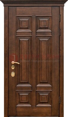Филенчатая железная дверь с массивом дуба ДМД-68 в Омске