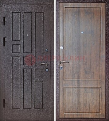 Темная входная дверь с порошковым покрытием МДФ внутри ДП-125 в Омске