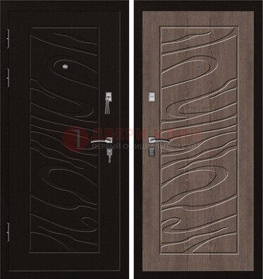 Темная железная дверь с порошковым окрасом ДП-127 в Мурманске