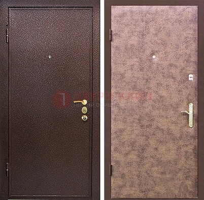 Коричневая входная дверь с порошковым покрытием ДП-147 в Омске