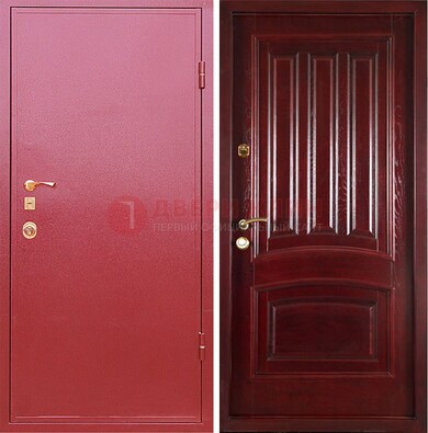 Красная металлическая дверь с порошковым напылением ДП-165 в Омске