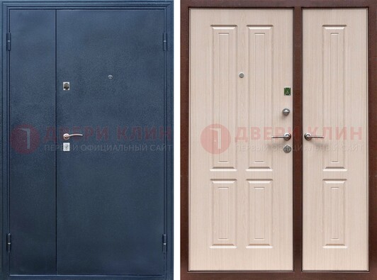 Двустворчатая стальная дверь с порошковым напылением и МДФ ДП-239 в Омске