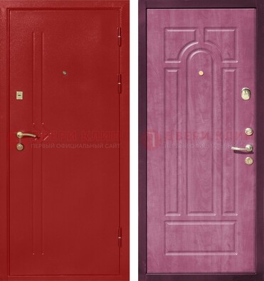Красная входная дверь с порошковым напылением ДП-240 в Омске