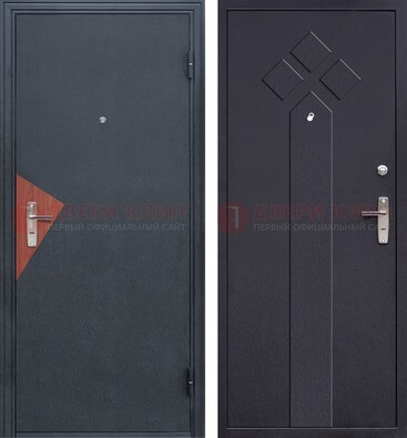 Черная входная дверь с порошковым напылением и узором внутри ДП-241 в Омске