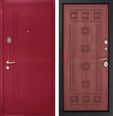 Красная железная дверь с порошковым напылением ДП-242 в Омске