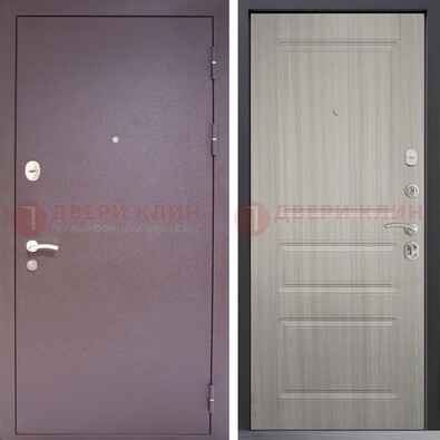 Темная стальная дверь с порошковым окрасом и МДФ ДП-310 в Омске