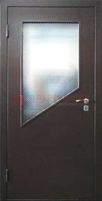 Стальная дверь со стеклом ДС-5 в кирпичный коттедж в Омске