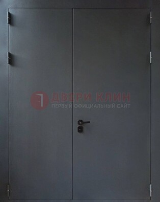 Черная распашная тамбурная дверь Порошок ДТМ-46 в Омске