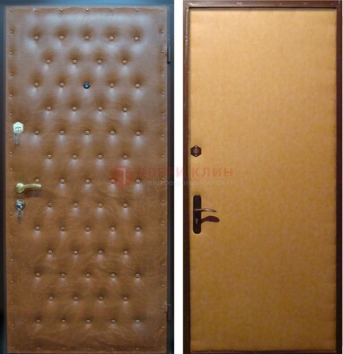 Желтая железная дверь с винилискожей ДВ-2 в Омске