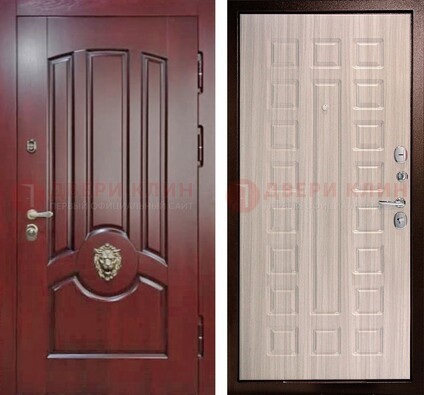 Темно-красная входная дверь с виноритом ДВТ-234 в Омске