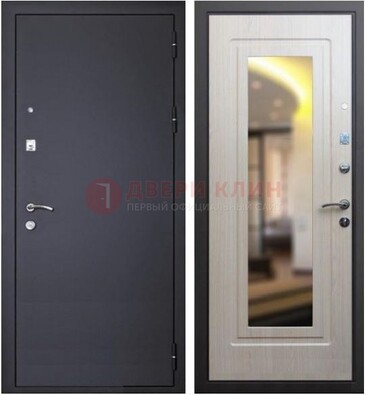 Черная металлическая дверь с зеркалом ДЗ-26 в Омске