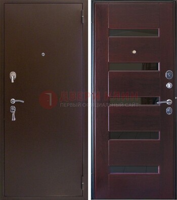 Темная железная дверь с зеркалом ДЗ-42 в Омске