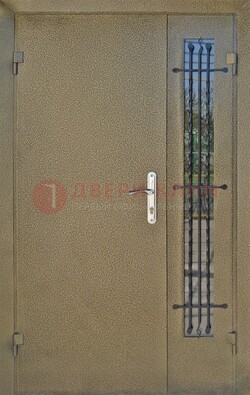 Тамбурная дверь Порошок со стеклом и ковкой ПЛ-20 в Омске